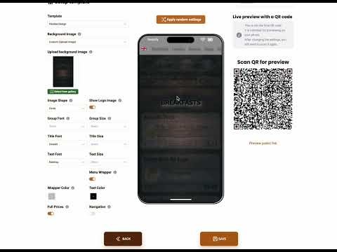 Restsify Design Editor: Customize QR Menu Templates in Minutes