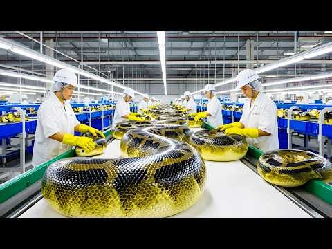 Cooking a 15ft Python! 🐍 Invasive Snake Catch & Cook Processing