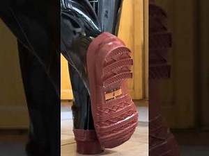 Squeaking my Steel Shank rubber boots 01 💕
