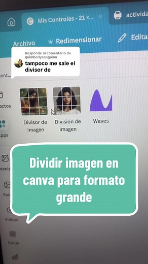 Dividir imagen en Canva para formato grande