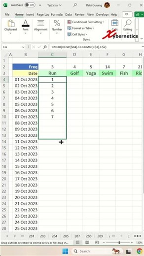 Recurring Monthly Schedule with Variable Frequency in Excel - Excel Tips and Tricks #shorts