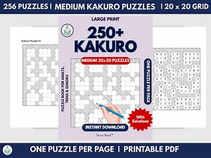 250 Kakuro Puzzles 20x20 – Large Grid Logic Book (PDF Download) - Etsy Australia
