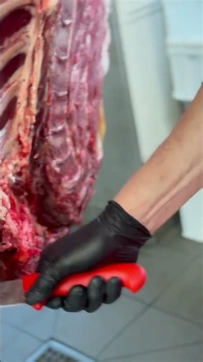 Professional carcass breakdown — watch the precision #meatmarket