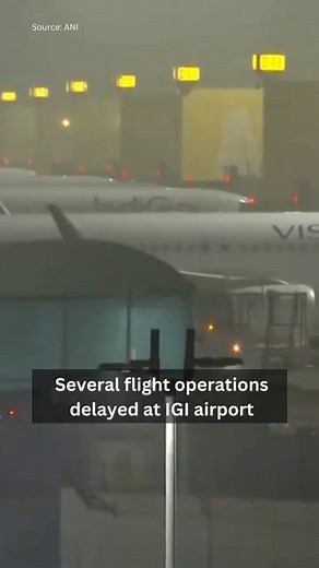 Delhi Airport has reported delays in flight operations affecting around 120 flights, both (domestic and international) arrivals and departures, due to dense fog: Delhi Airport FIDS (Flight Information Display System) A total of 53 flights including 21 Domestic arrivals, 16 Domestic departures, 13 International departures and 3 International arrivals scheduled are cancelled and not operating due to fog and other operational reasons from and to Delhi airport: Delhi Airport FIDS (Flight Information