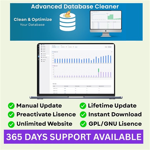 Advanced Database Cleaner | Wordpress Database Cleanup & Performance Optimization Tool | Lifetime Update | Unlimited Website - Etsy Canada