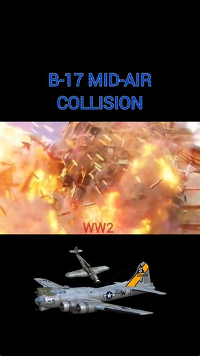 B-17 gets chewed up then collides with a Bf-109 | World War Aviation