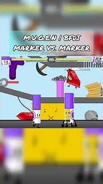 Marker VS. Marker (BFDI) | M.U.G.E.N #mugen #bfdi #battlefordreamisland #objectshow #shorts