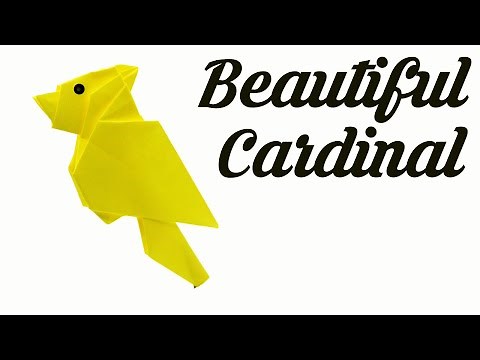 How to make Origami Cardinal Bird by Alice Gray, Easy Basic Simple Origami for Beginners Kids DIY