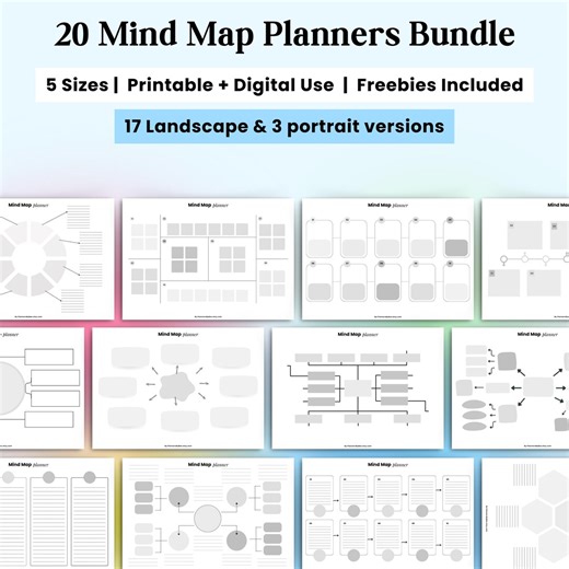 Printable Blank Mind Map Planner, Mind Map Template, Study Guide Template, Brain Dump, Brainstorming, Idea Map, Concept Note Taking Diagram - Etsy Australia