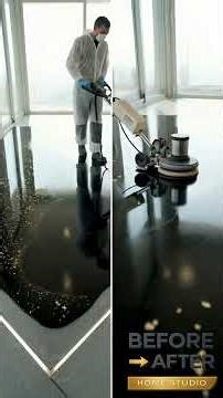 Luxury Black & Gold Epoxy Floor Transformation ✨ Massive Living Room Makeover (Satisfying Finish)