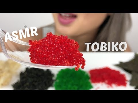 TOBIKO EGGS | ASMR *No Talking POPPING CRUNCHY Eating Sounds | N.E Let's Eat