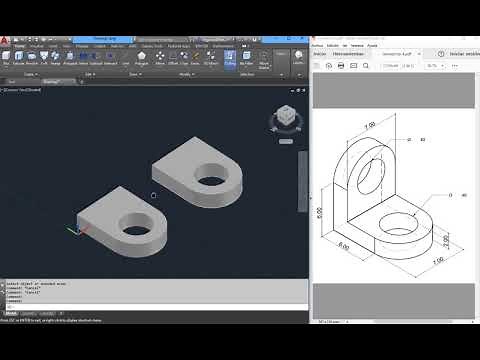 AUTOCAD 3D PIEZA MECANICA CON PRESSPULL