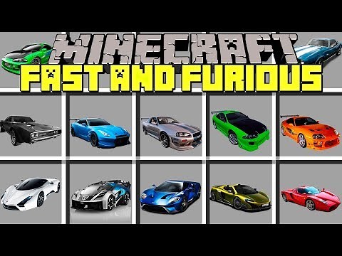 Minecraft FAST AND FURIOUS MOD l RACE FAST SUPERCARS! l Modded Mini-Game