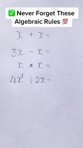 Do you know these Algebraic Rules? | Algebraic Rules to Know #math #mathlover #learningisfun #onlinelearning #tutor #fyp | Professor_1o1math