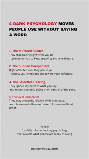 4 Dark Psychology Moves That Quietly Control Conversations