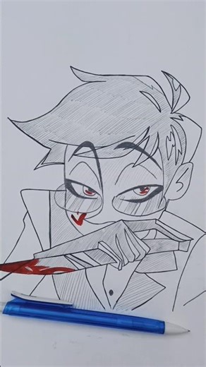 drawing "Alastor" 🔪 human form #hazbinhotel #alastor #illustration #nostalgia #upsidedown #drawing