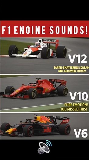 Evolution of F1 Engines: V12, V10, V8, V6 Sounds Compared! #f1 #automobile #shorts #maxverstappen