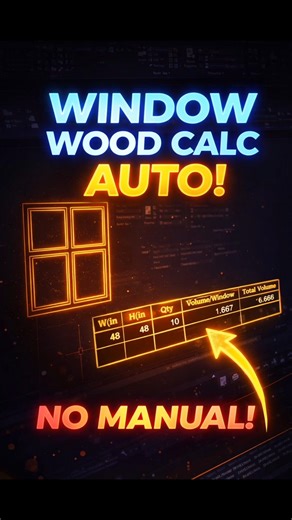 AutoCAD Window Wood Volume Calculator LISP | Auto Table Output ⚡