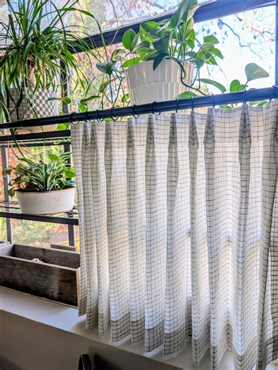 Linen Café Curtains | Custom Kitchen Window Curtains | Farmhouse Under Sink Curtains | Short Window Panels - Etsy