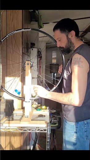 DIY Wheel Truing Stand! Better than not good! #diy #mtb #wheeltruingstand #biketools