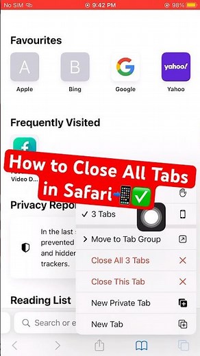 How to Close All Tabs in Safari📲✅ #iphone #safari #tab #tutorial