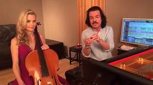 Yanni and world class cellist Sarah O'Brien, working on a new piece of music for the live show... Next stop Houston! | Yanni