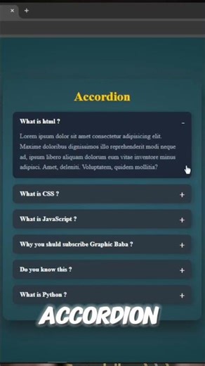 accordion list without javascript | #css #coding #programming #webdesign