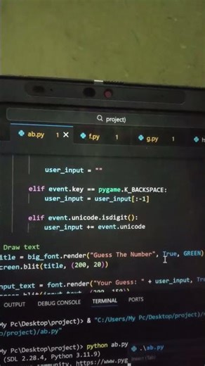College project for beginners in python coding in vs code #shortvideo