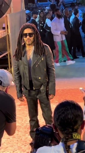 Leny Kravitz Black Leather Biker Jacket #LennyKravitz #RockstarStyle #RockFashion #celebritystyle