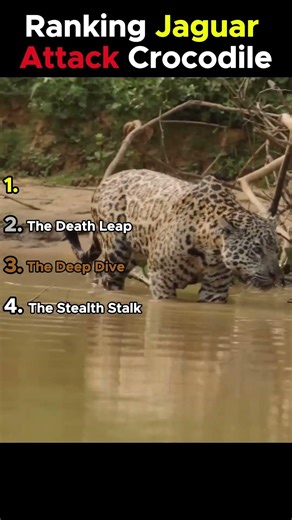Ranking Jaguar vs Crocodile: 4 Insane Hunting Moments! 🐆🐊