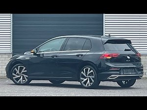 Volkswagen NEW Golf 8 Style in 4K 2021 Deep Black 18 inch "Bergamo" Walk around & detail inside