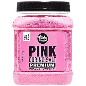 Wishful Curing Salt #1 (2.5 lbs Tub) Pink Curing Salt, Prague Powder 1, 6.25% Sodium Nitrite, Pink Salt "Insta Cure" for Game, Bacon, Sausage, Ham, Jerky Cure, Corned & Brisket Beef, Bulk, USA Made