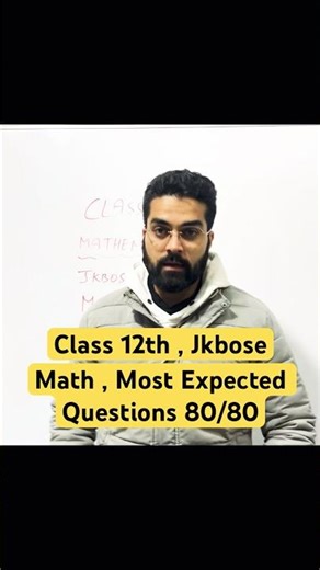 Maths Class 12th JKBOSE 🔥Most Expected Questions 2026 💯Target 80/80 Confirm ✅