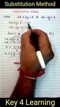 Substitution Method | Class 10 Maths | Short Video maths | #maths #substitutionmethod