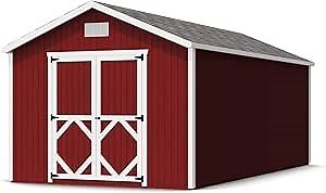 Little Cottage Co. 10x20 Classic Gable Shed with Floor, Outdoor Wood Storage Do-It-Yourself Precut Kit