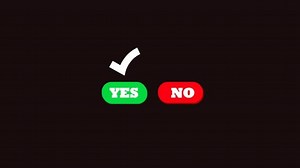 Yes No sign button with Right Mark Transparent Alpha channel animation 4k. check mark, correct mark.