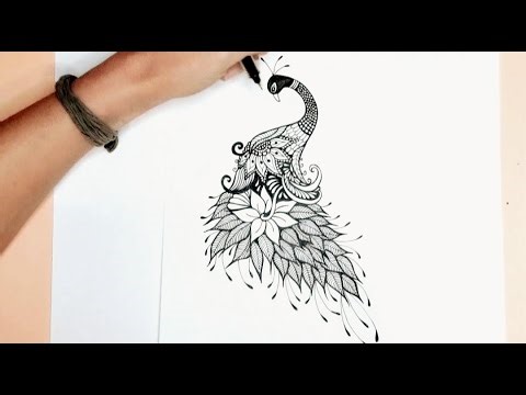 Zentangle for beginners 🌸 Bird drawing 🌸 Zentanglepatterns