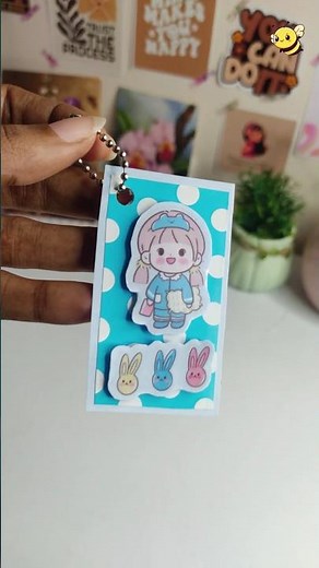 DIY Paper Keychain with Stickers | Easy & Aesthetic Craft Tutorial