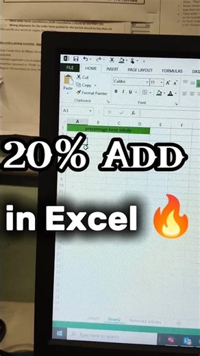 How to Add 20% to a Number in Excel 📊➕ #excel