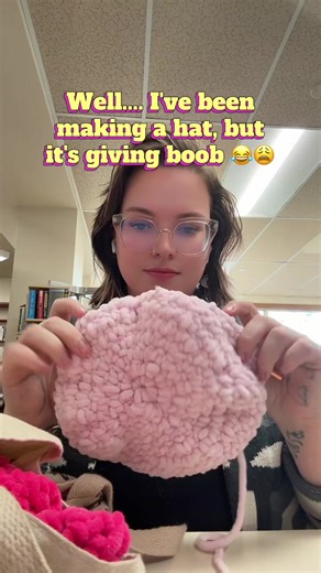 And now I want to undo it and try something different 😂 my daughter says it looks like a beret, and it's for her so we'll see 😆 #crochet #crochetfail #crochetersoftiktok #funny #wlw