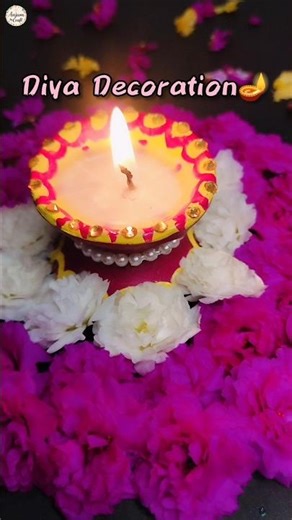 Easy Diya Decoration 🪔 | Beautiful Diwali Craft Idea 🌸 | #Shorts