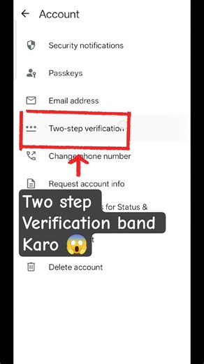 Two Step Verification Kaise Band Kare 🔐 | How To Turn Off Two Step Verification #shorts #mobile