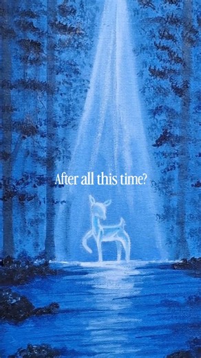 Always🩵.. The Silver Doe #acrylicpainting #harrypotter