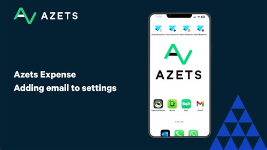 Azets Expense - Adding email to settings
