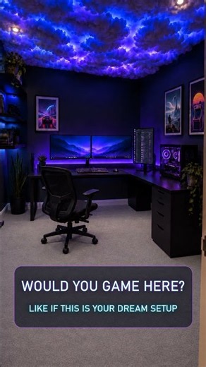 DIY Gaming Room with a Cloud Ceiling ☁️💡 | Setup Inspiration