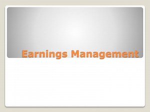 Earnings Management - SlideServe