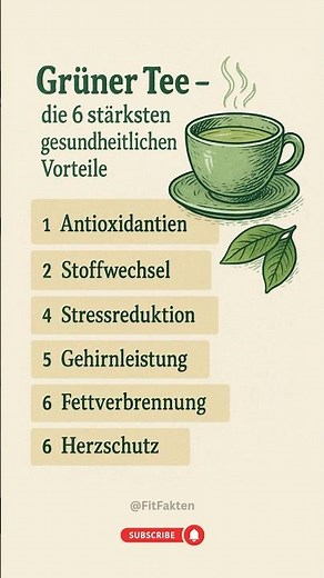 Grüner Tee: Die 6 stärksten gesundheitlichen Vorteile 🍵💚 #FitFakten“
