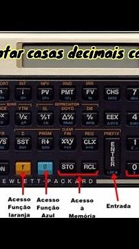 Como definir casas decimais em uma calculadora HP 12C?