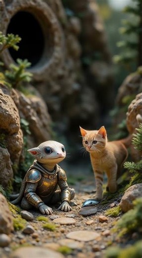 🎥 Alien & Cat Edition 🧵🛤️異星人と猫の物語 🎬🌠#cute #alien #shorts #viral