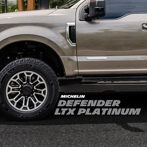 Built for heavy-duty trucks, the Michelin Defender LTX Platinum tire delivers luxury, comfort, and long-lasting performance. | Michelin